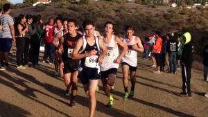 Ryan Dimick leads the pack at Saturday's CCS Cross Country championship meet.