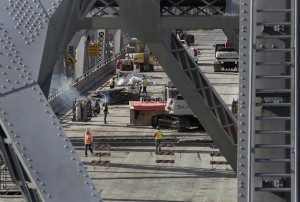 The deconstruction of the Bay Bridge, conducted by Caltrans, has been delayed.