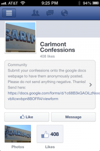 Carlmont Confessions Facebook page has gained hundreds of likes in a few days.