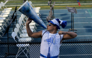 Junior Cody Campbell showed off his school spirit while supporting the football team.