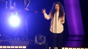 Lorde performing at The Grammy Nominations.