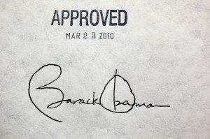 President Obama's signature on the law was used as a rallying picture for Democrats (Wikipedia)