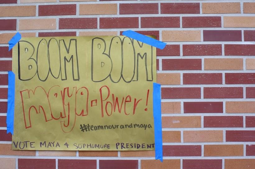 Freshman Maya Ebrahimpour plays on words in her poster, complete with a hashtag.