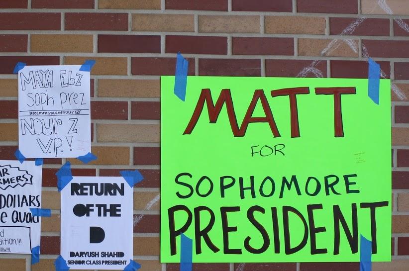 Freshman Matthew Irwin takes a brighter approach towards campaigning.