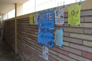 Each candidate got creative with their campaign and posted colorful posters and flyers all around school to promote their name before the election.