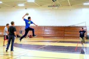 Sophomore Jacob Segal practices his jump shot.