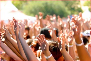 Crowd at the 2013 BFD music festival. Photo taken by Dakin Hardwick.